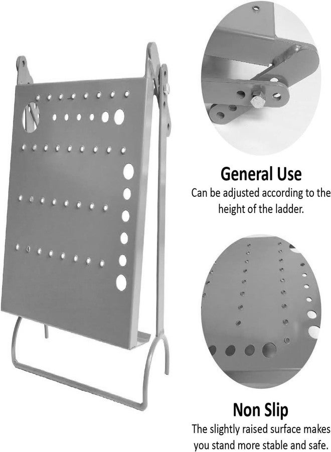 MY RUSTIC Ladder Work Platform, Ladder Platform Accessory System,Anti-Slip Extension Ladder Tool, Heavy Duty Ladder Work Stand System Accessories Holds 400 Pound (Orange) (Silver Gray) - Image 3